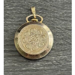 Lucerne Swiss Made Gold Tone Pendant Pocket‎ Watch FOR PARTS